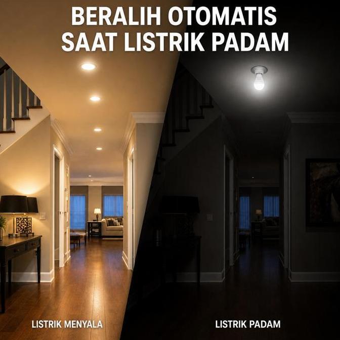 [] AOKI Lampu LED Emergency AC/DC Rechargeable 10W 15W 18W Bohlam Darurat Otomatis Menyala Saat List