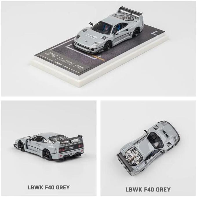 TPC 1/64 LBWK Ferrari F40 Grey Diecast