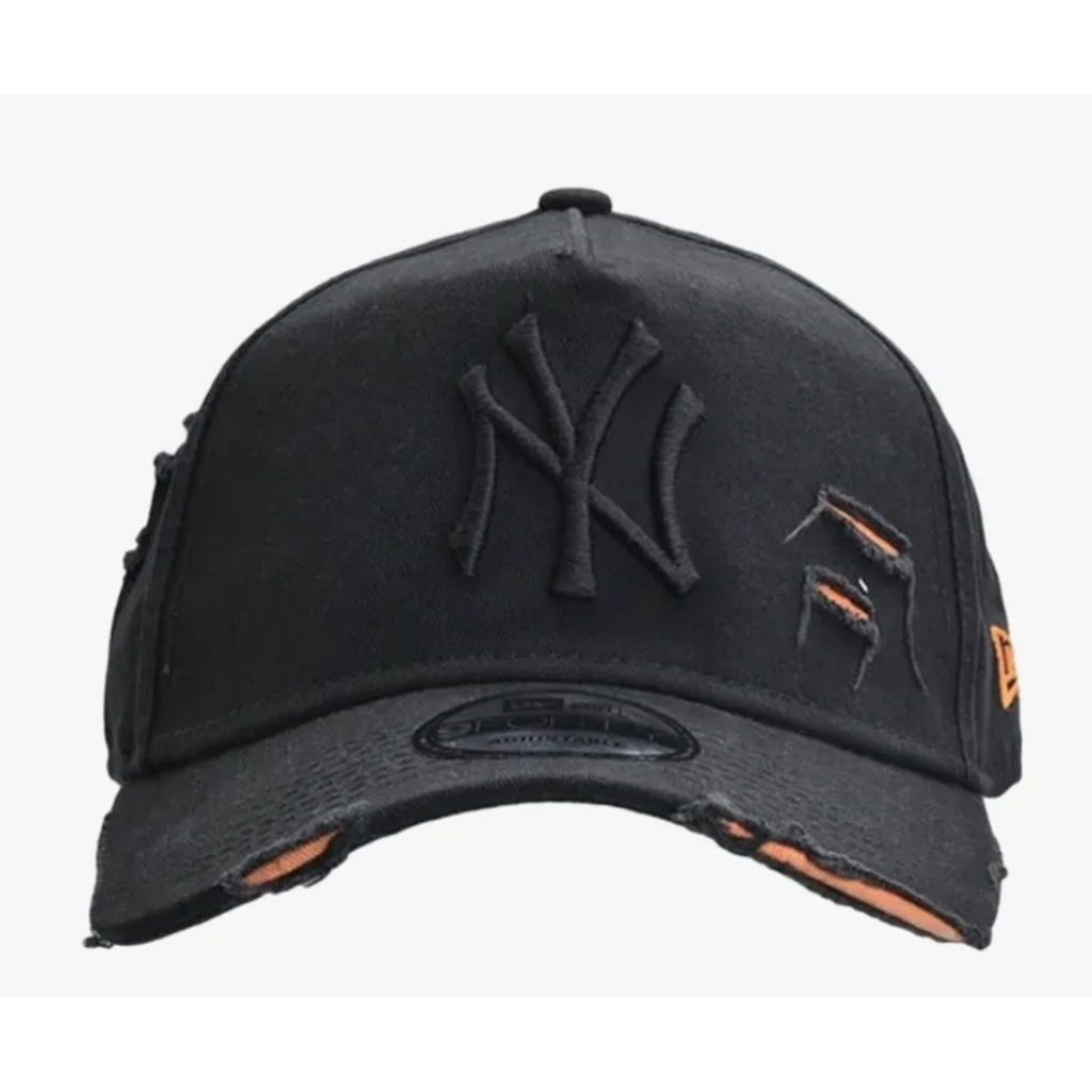 Topi Frame Ny Yankee Cotton Damage  - Black
