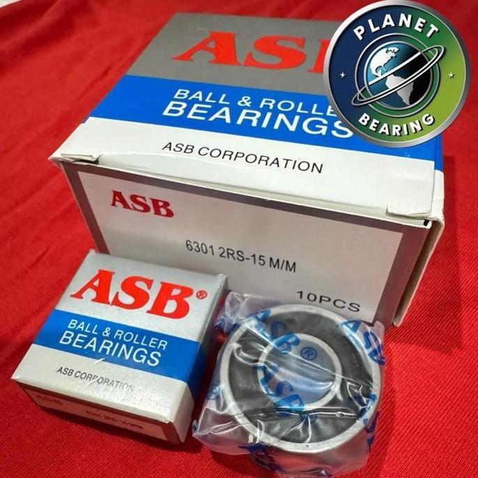 Bearing/Laher 6301 2RS-15mm ASB ORIGINAL (isi 10pcs)