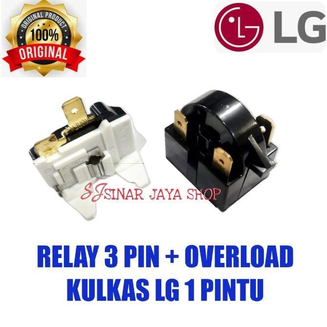 RELAY 3 PIN + PTC OVERLOAD KULKAS LG 1 PINTU RESTOCK