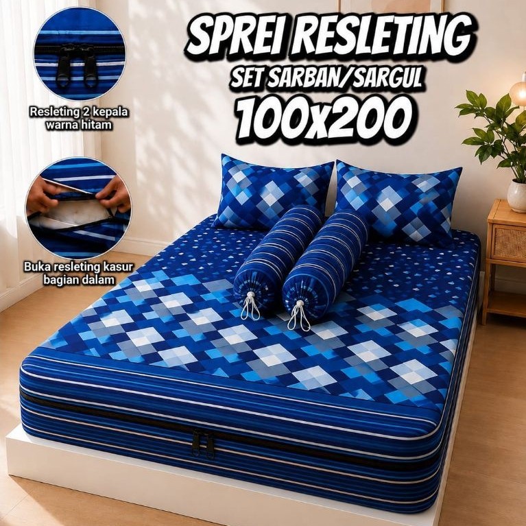 Sarung kasur 100x200 sprei resleting 100x200sarung kasur busa resleting 100x200 sarung kasur resleti