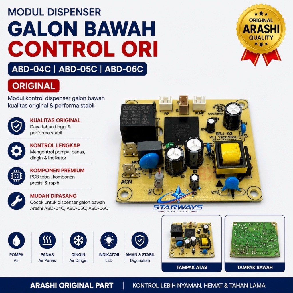 MODUL PCB CONTROL DISPENSER GALON BAWAH ARASHI