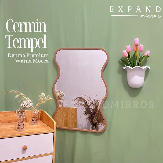 Bath- Cermin Estetik / Cermin Dinding/ Cermin Tempel /Kaca Gantung / Kaca Tempel
