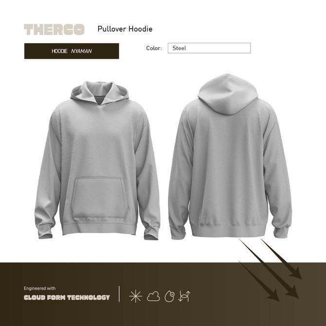 Keceabis- No Void Minds Therco Pullover Hoodie | Steel
