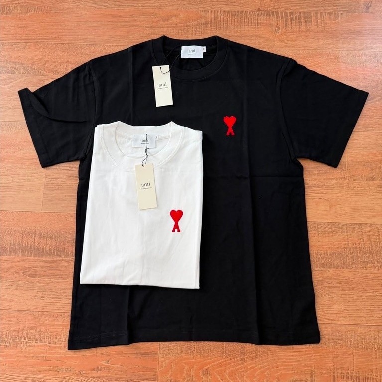 AMI T-SHIRT BLACK WHITE