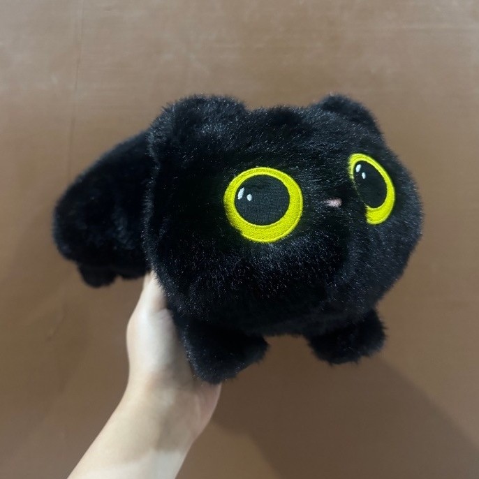 Boneka Karakter Kucing Hitam Bulu Halus size 35x17x13cm / Boneka Kucing Hitam / Boneka Black Cat / B