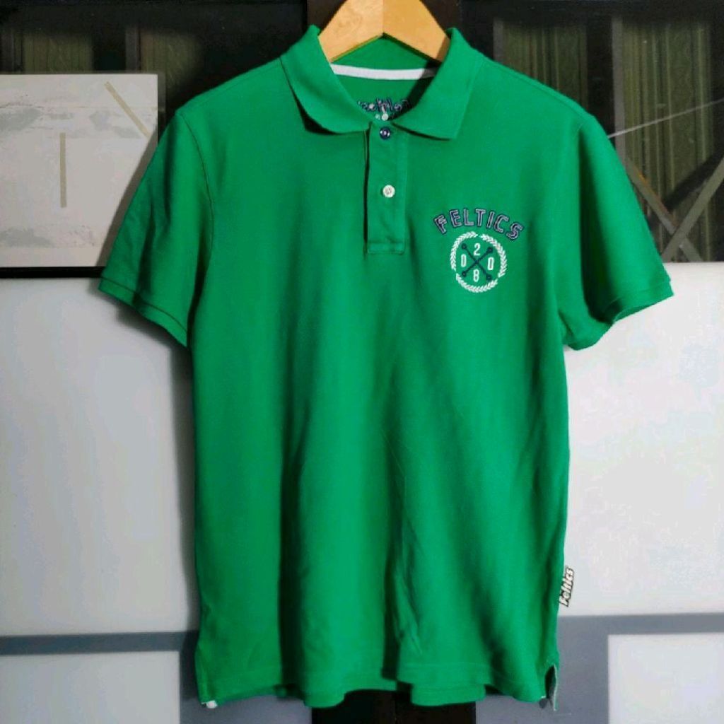 kaos baju tshirt jersey polo feltics bordir green tosca ftc01 [L]