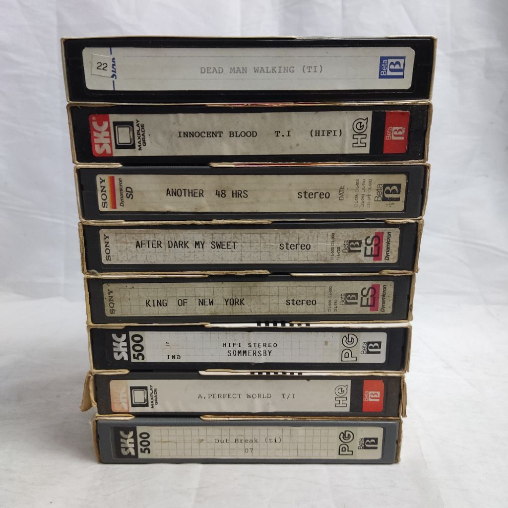 8 SET BUNDLE - KASET BETAMAX BOX OFFICE - DEAD MAN WALKING INNOCENT BLOOD ANOTHER 48 HOURS AFTER DAR