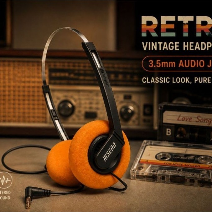 Risera stereo vintage headphone retro Walkman