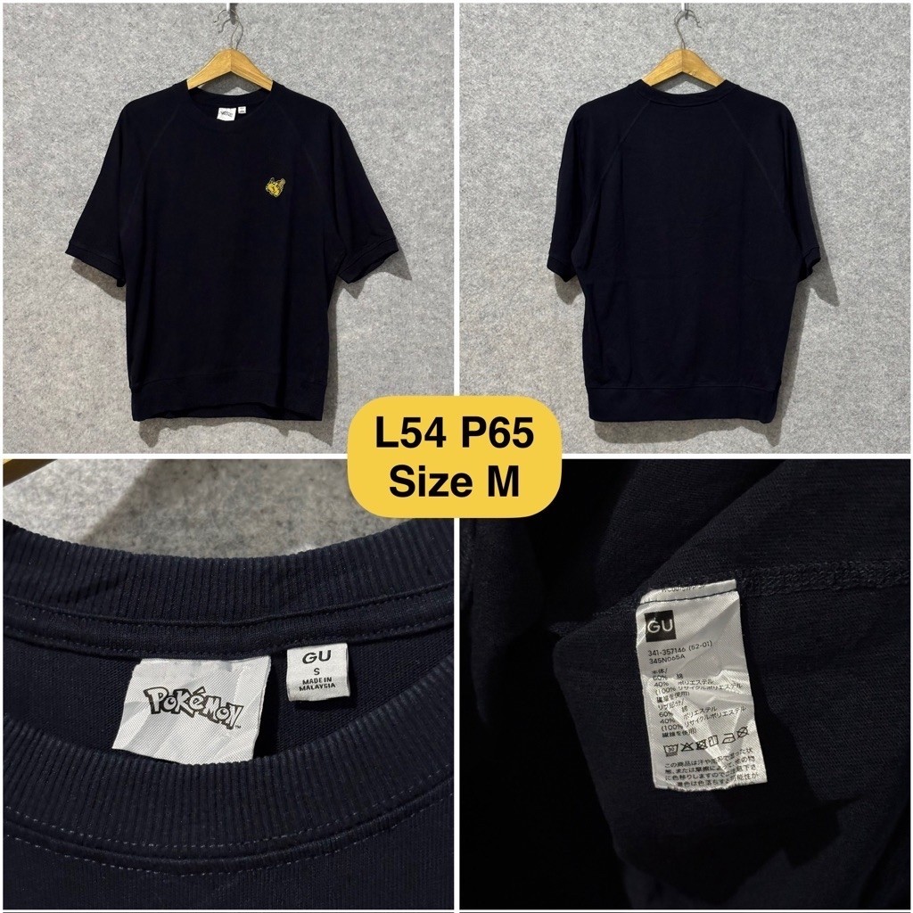Kaos GU x Pokemon Warna Navy Original