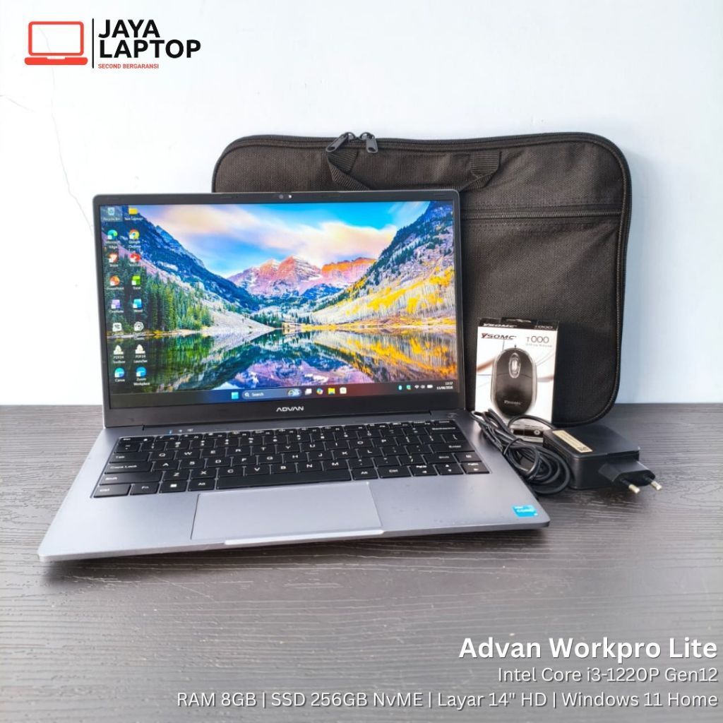 Advan Workpro Lite Core i3 Gen 12 RAM 8GB SSD 256GB 14 inch FHD Laptop Second Bekas Murah