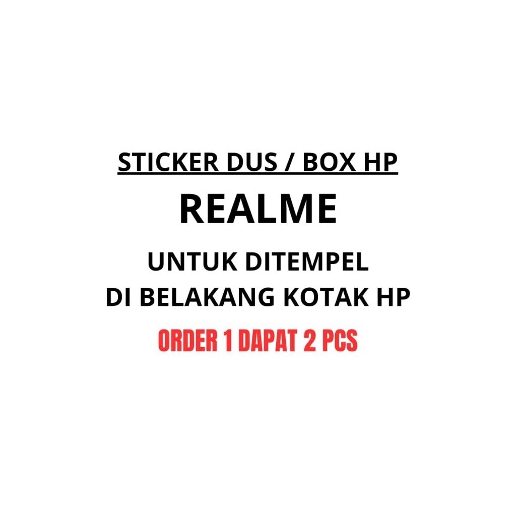 STIKER DUS BOX KOTAK HP REALME