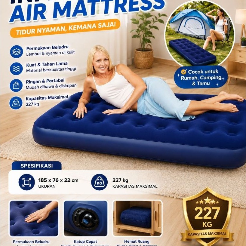 celoviashop KASUR ANGIN SINGLE PORTABLE LIPAT AIR BED MATRAS TIDUR