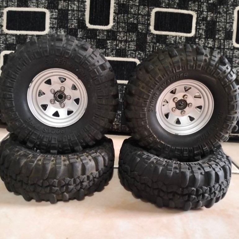 velg metal beadlock+ban Rc super swamper model kW 1.9 dan OD 110mm 4pcs