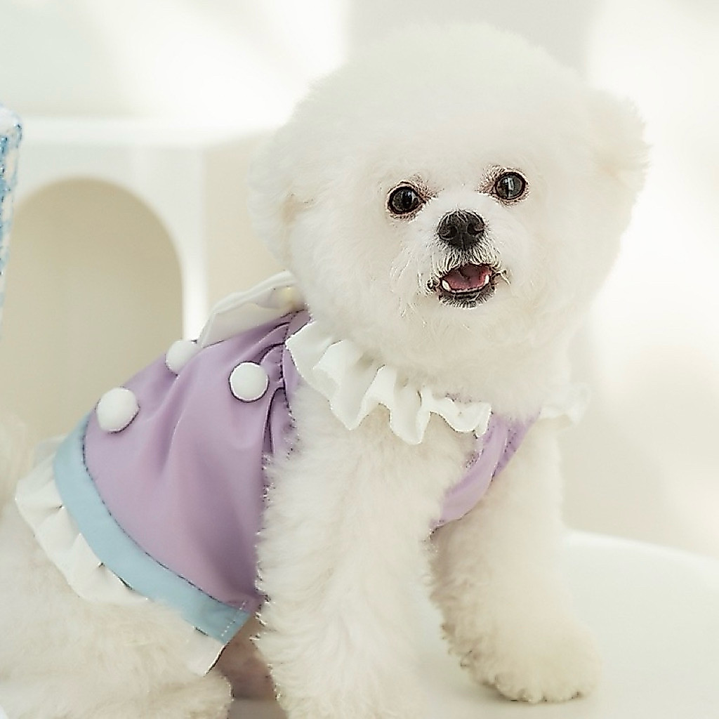 _Tukushop Mop / Baju Dress Anjing Kucing / Rok / Pet Clothes For Dog Cat Pom-Pom / Pakaian Rok Putri