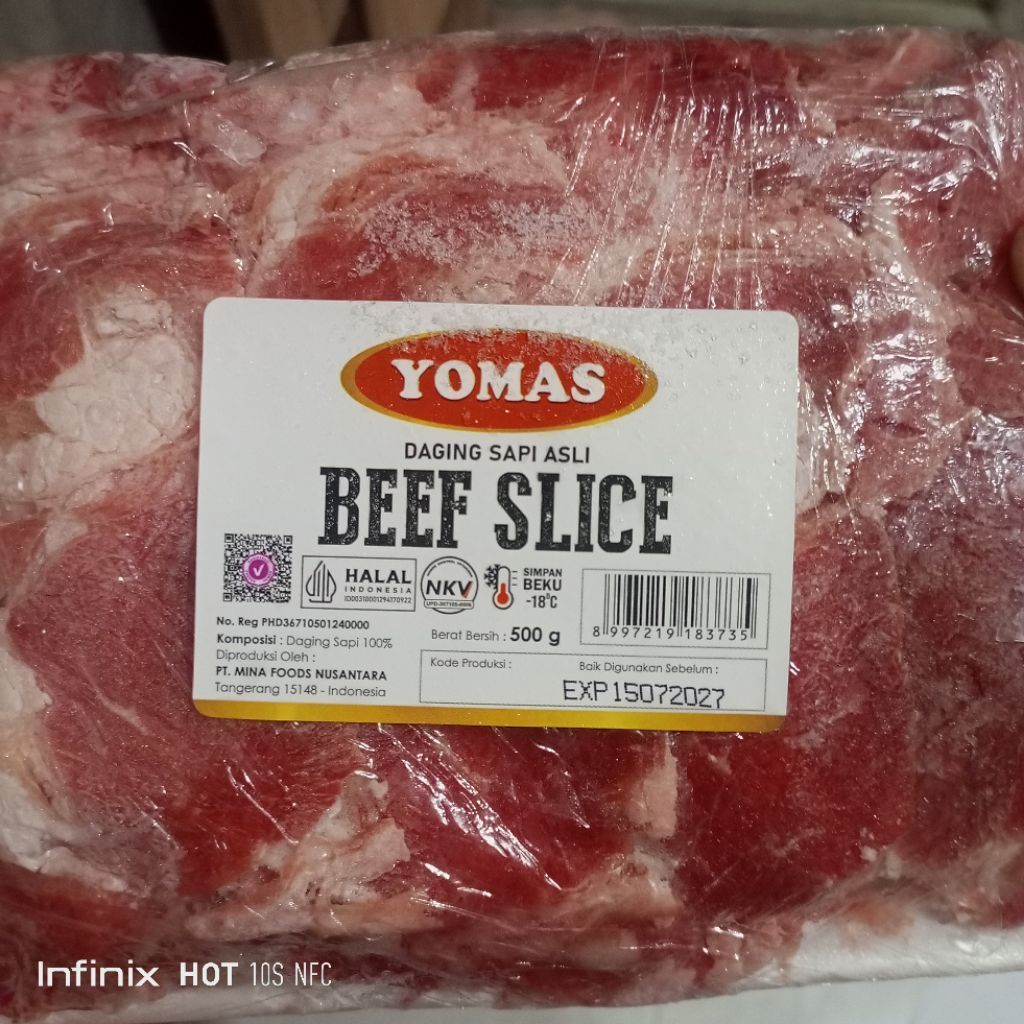Yomas Slice Beef Tanpa Lemak 500gr Daging Sapi Asli / Yomas Beef Slice