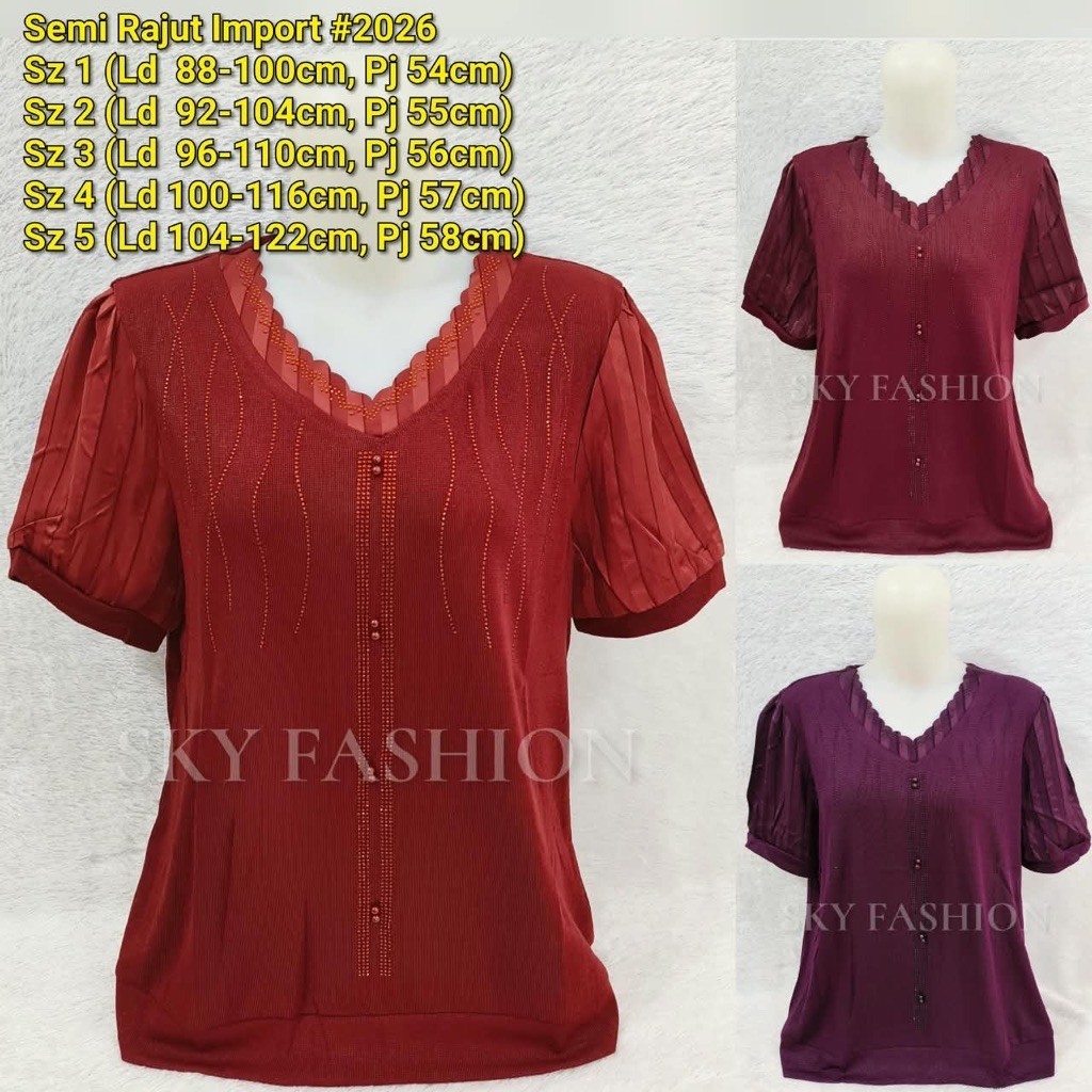 BLOUSE SEMI RAJUT IMPORT/ ATASAN BANGKOK IMPORT