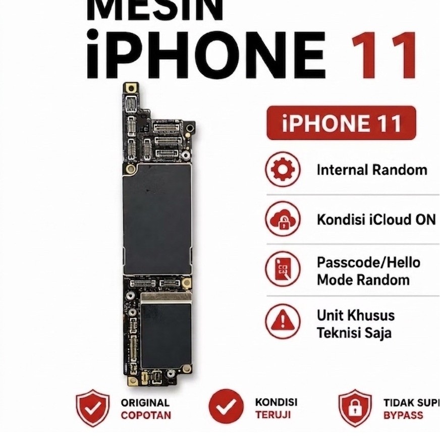 Mesin iPhone 11 (Passcode / Lock Icloud)Internal 64GB PA/A + Face Id