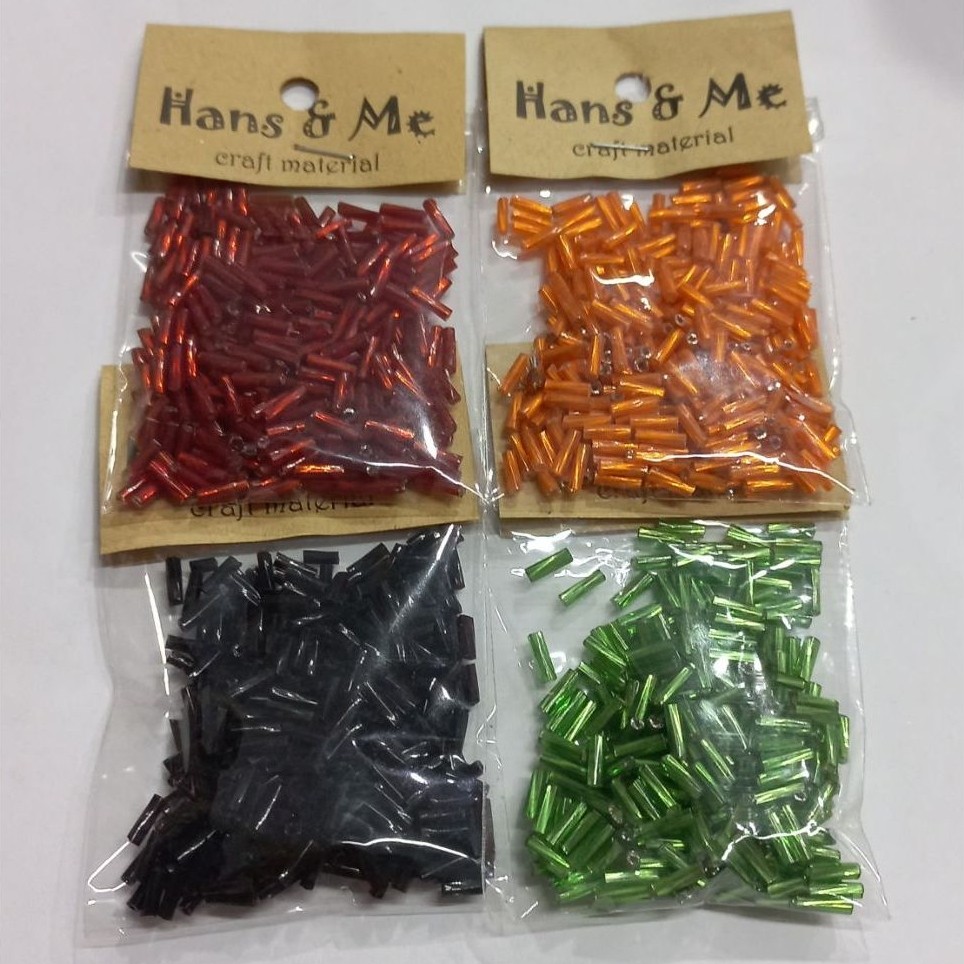 Payet Bambu Twist Merah Oren Hitam Biru Muda