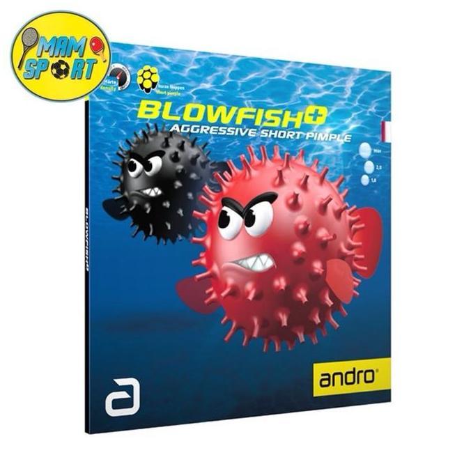 Karet Bet Pingpong Tenis Meja ANDRO BLOWFISH+ Bintik Pendek Original