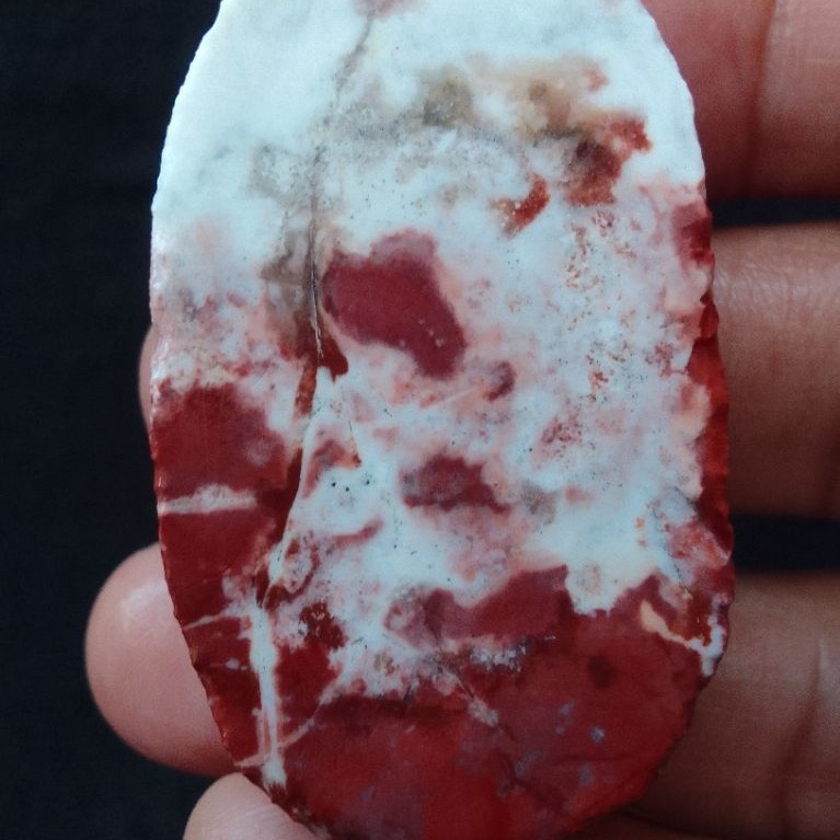 [ BISA COD ] bahan batu akik Garut asli motif merah putih