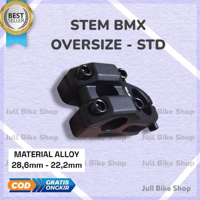 Promo Stem BMX pacific sakoni oversize 28.6mm stang 22.2mm aluminium alloy hitam head tiang penjepit