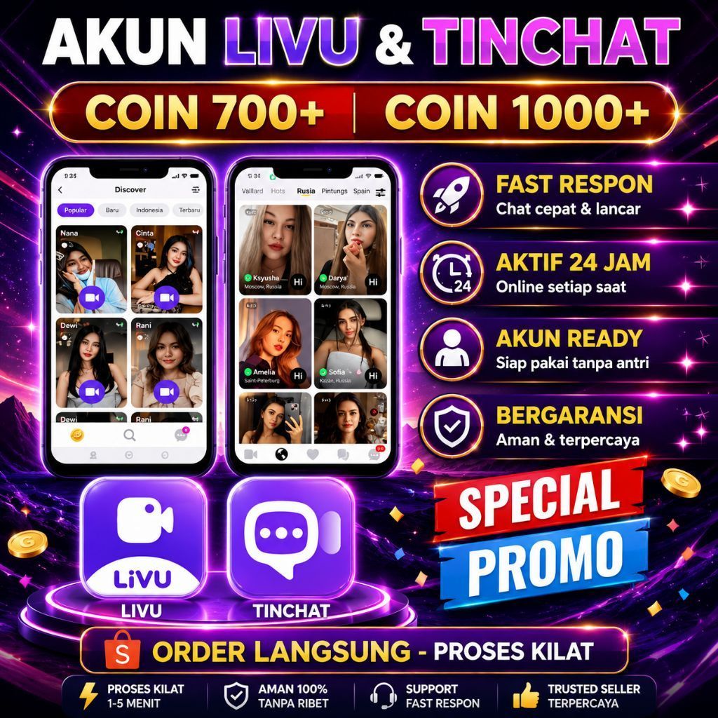 AKUN LIVU & TINCHAT PREMIUM ISI KOIN COIN 700+ / 1000+ / 1300+ / 1600+ MURAH - SPECIAL PROMO