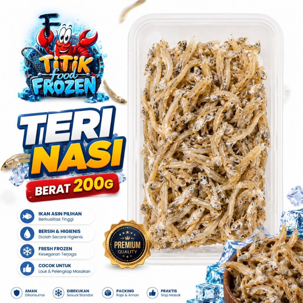 Titik Frozen | Teri Nasi 200g Kemasan Thinwall Ikan Teri Frozen