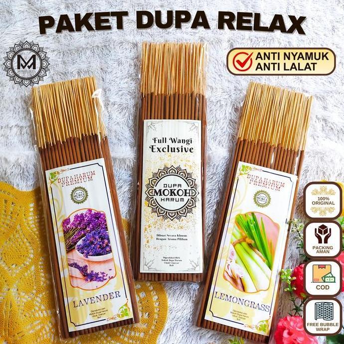Paket Relax Pengusir Nyamuk & Lalat Alami (Lavender, Lemonggrass, Premium Mokoh Dupa) / Abu Dingin /
