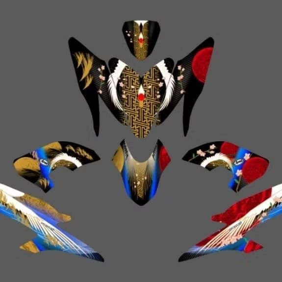 STRIPING STICKER DECAL FULL BODY HALUS YAMAHA AEROX 155 NEW/OLD CONNECTED CUSTOM MOTIF ARAI TSUBASA