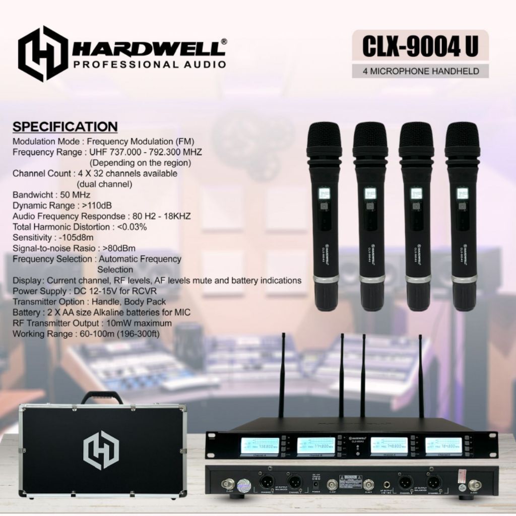 MIC WIRELESS HARDWELL CLX 9004U / CLX-9004U / CLX9004U MULTI CHANNEL ORIGINAL