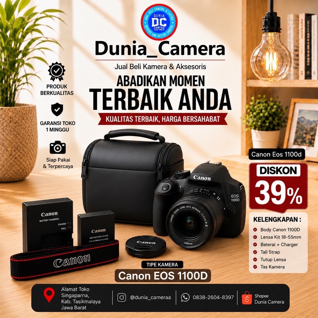 Canon 1100d bekas vignet mulus