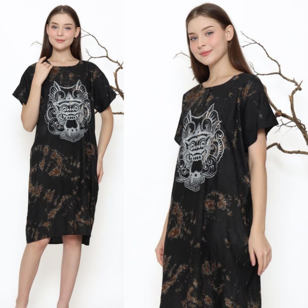 [ALSABA] Daster Bali Barong Wanita Motif Terbaru Rayon Busui Friendly