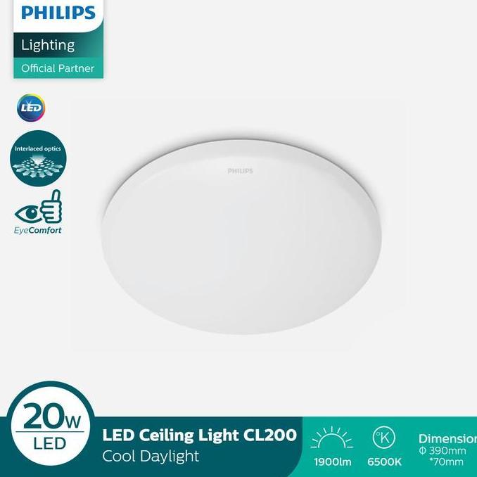 PHILIPS LAMPU DOWNLIGHT BESAR CEILING CL200 LED 20W 65K - PUTIH