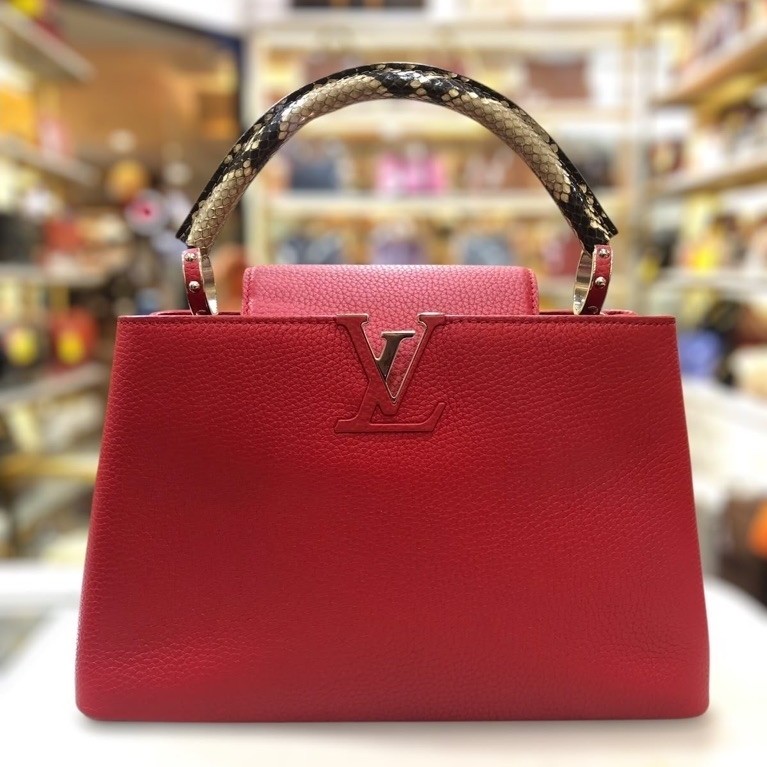 *Excellent* LV Capuci PM Python Rubis Grained SHW Thn 2017 Authentic Original Preloved Bag
