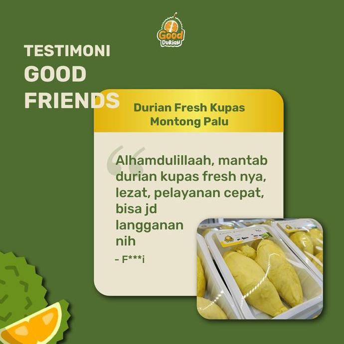 Fruits- Durian Monthong Palu Fresh Kupas - Durian Montong Palu