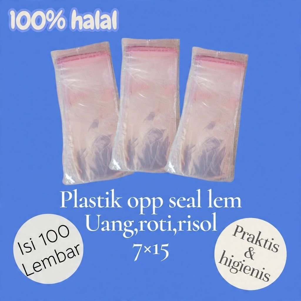 PLASTIK OPP 7x15  SEAL LEAM / PLASTIK OPP BUAT ROTI UKURAN 7X15