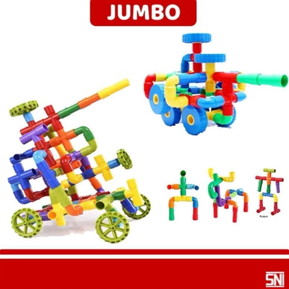 LARIS Yoli Toys - Isi 100 Pcs Mainan Edukasi Anak Blok Pipa / Education Toys Block Pipa / Pipa Susun