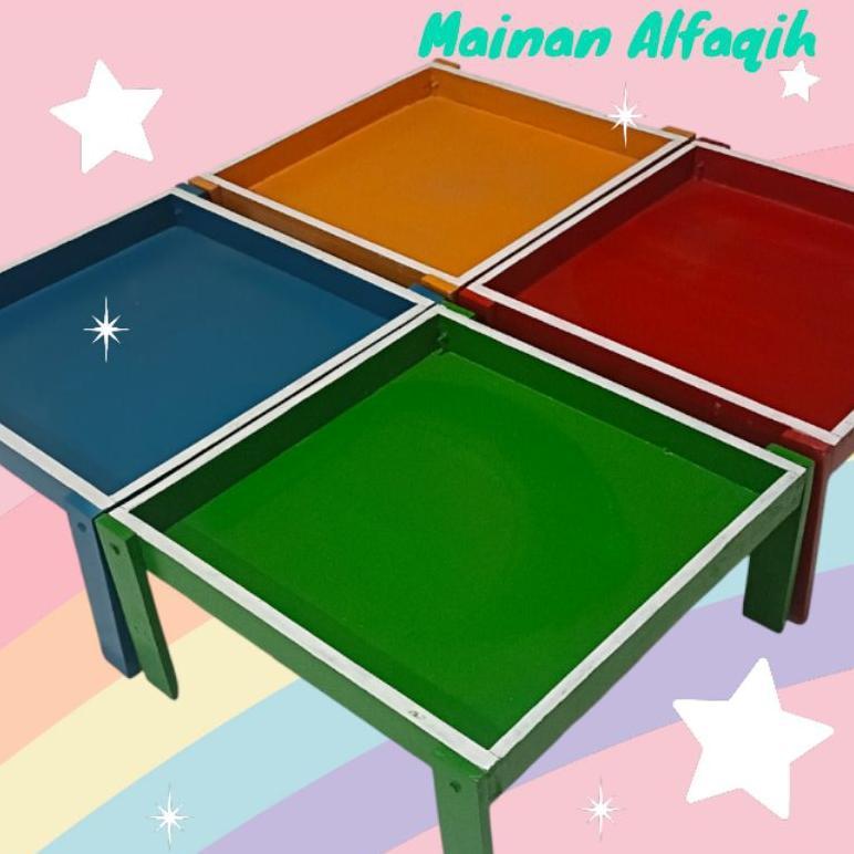 LARIS Mainan Edukasi Anak Meja Pasir Kayu / Meja Pasir Lipat / Mainan Pasir Ajaib