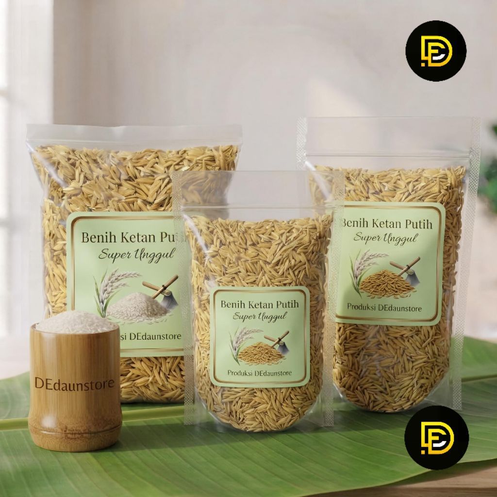 Benih padi ketan putih bibit ketan putih super 250 gram-az
