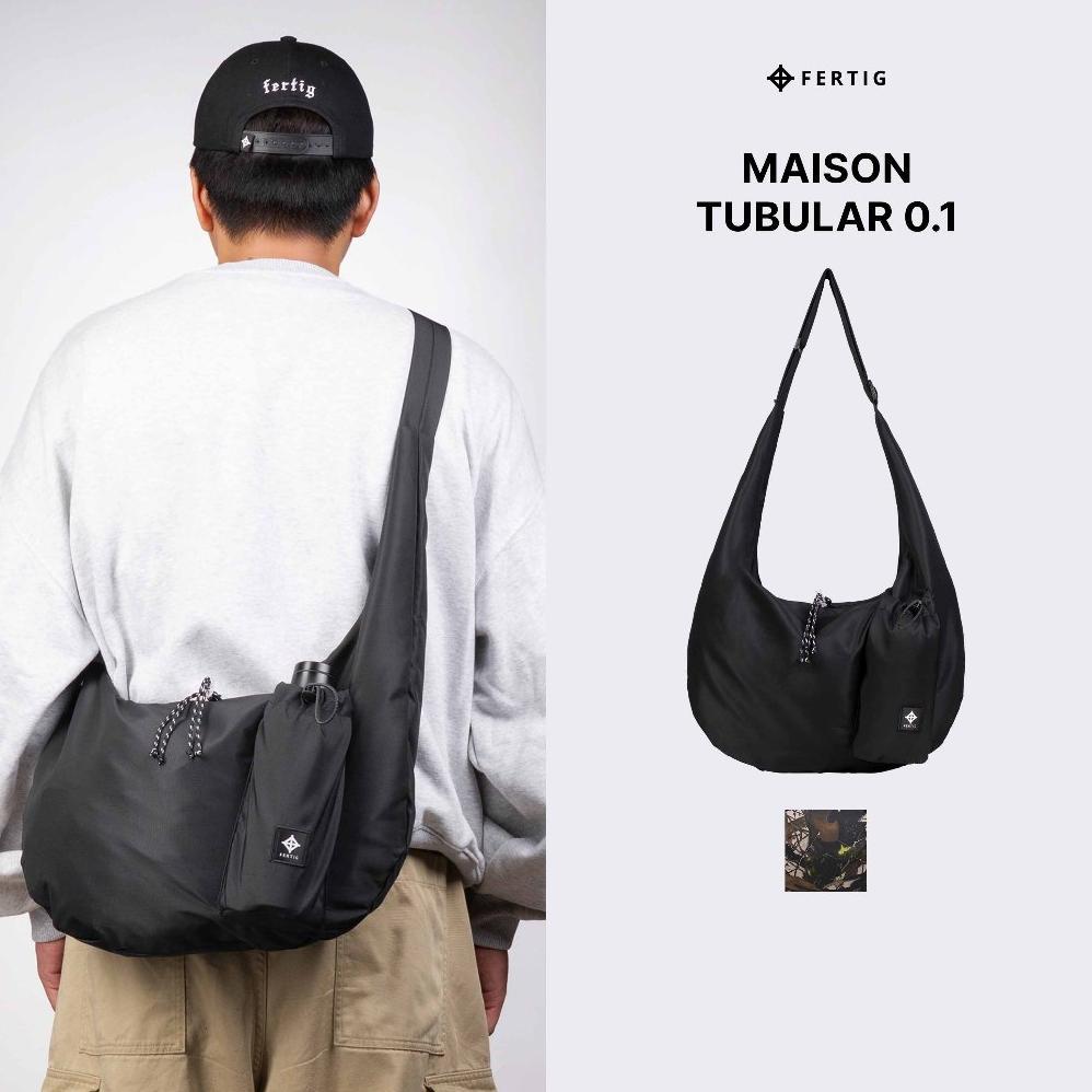 Fertig - Maison Tubular 1.0 Sling Bag - Tas Selempang Parasut Hitam Camouflage Pria Wanita Muat Bany