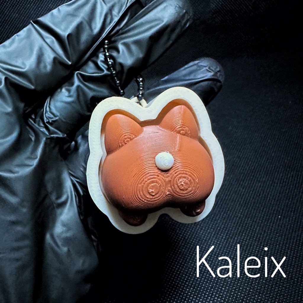Gantungan Kunci Clicker Pantat Corgi 3D Print - Keychain Fidget Toys Mechanical Switch Corgi Butt Lu