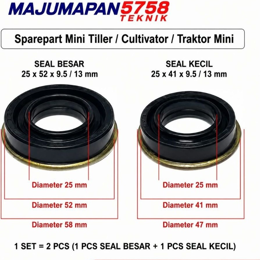 OIL SEAL MINI TILLER / CULTIVATOR / SEAL GARDAN / SEAL TRAKTOR MINI (BESAR & KECIL) TRAKTOR KEBUN MI