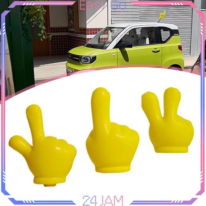 FARMUKE Bola Antena Mobil Universal Antena Bola Mobil Lucu Victory Finger Boneka Antena Mobil Antena