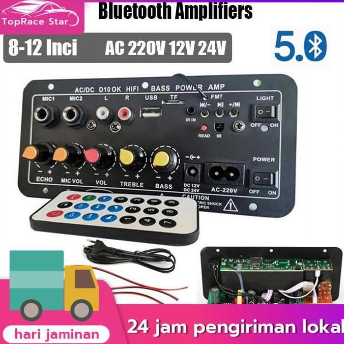 Amplifier Bass Penuh Subwoofer Amplifier Mini Bluetooth 8-12 Inci Amplifier untuk Speaker AC 220V 12