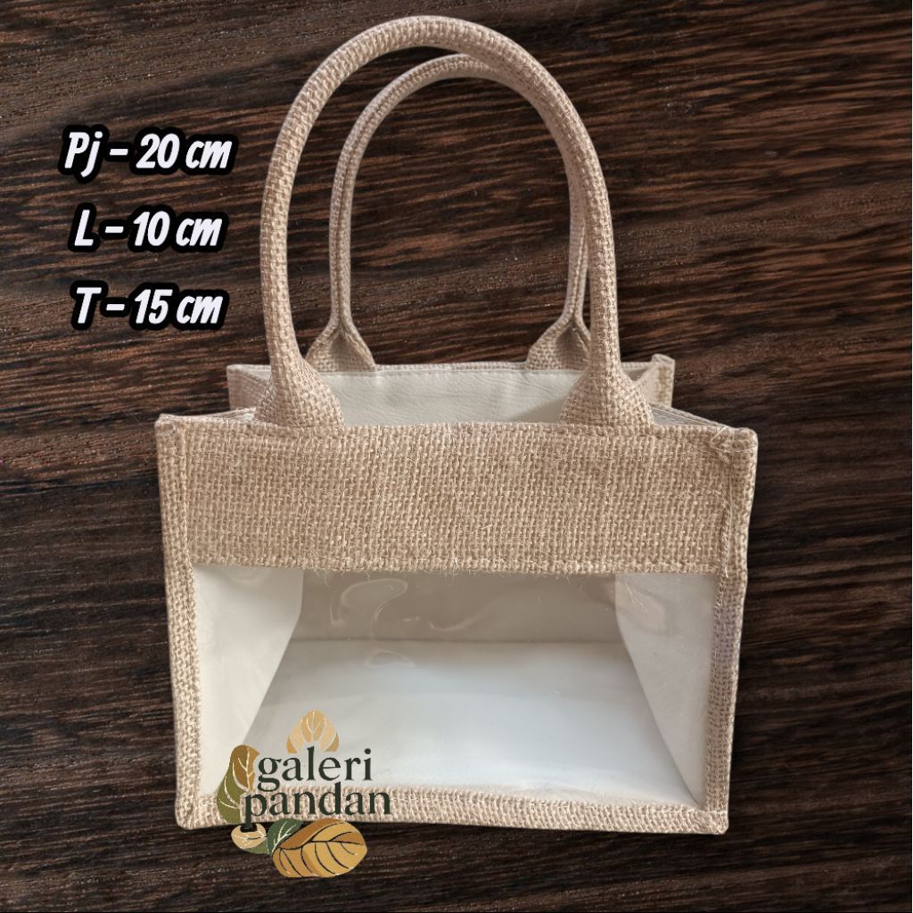 Hampers Kue Bag Mika Jute  / Tas Hampers Souvenir Kerajinan / Tas Mika Kain goni  Premium
