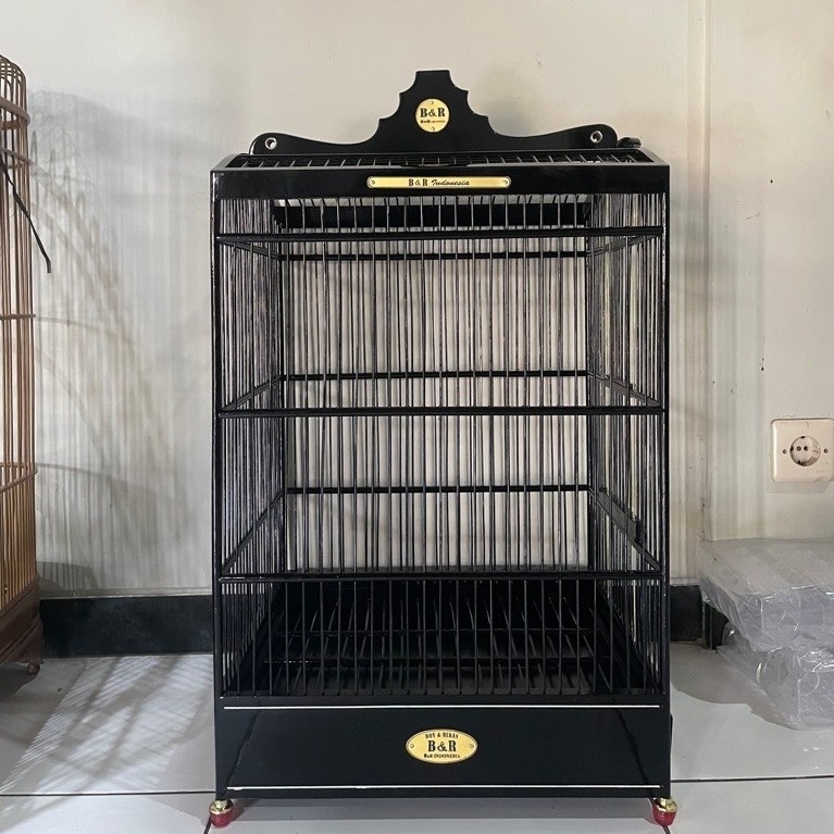 Sangkar Kandang Burung Kotak No 1, 2, 3 BNR atau B&R Hitam Original Asli