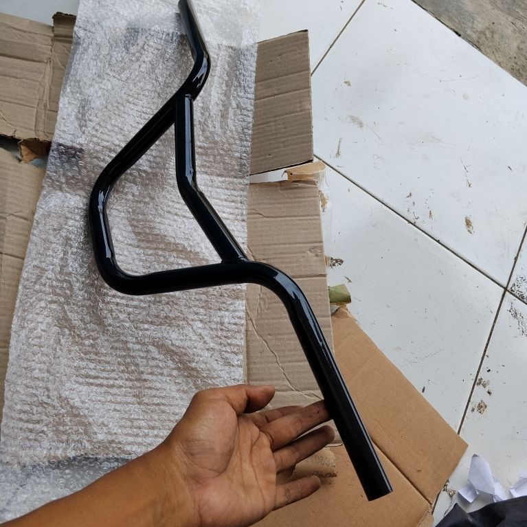 STANG SEPEDA BMX V BAR MODEL BLACK 69 CM STEEL NEW