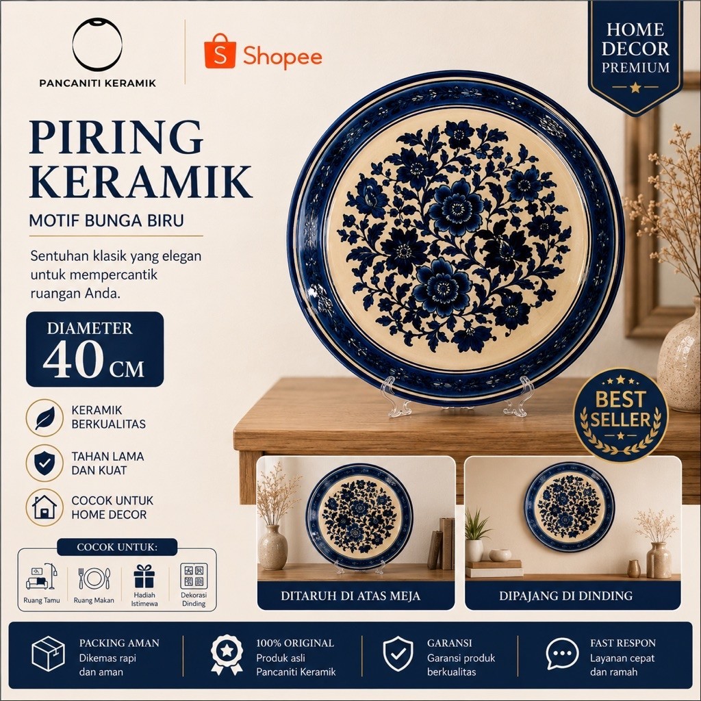 Piring dinding / Piring Keramik / Piring Home decor